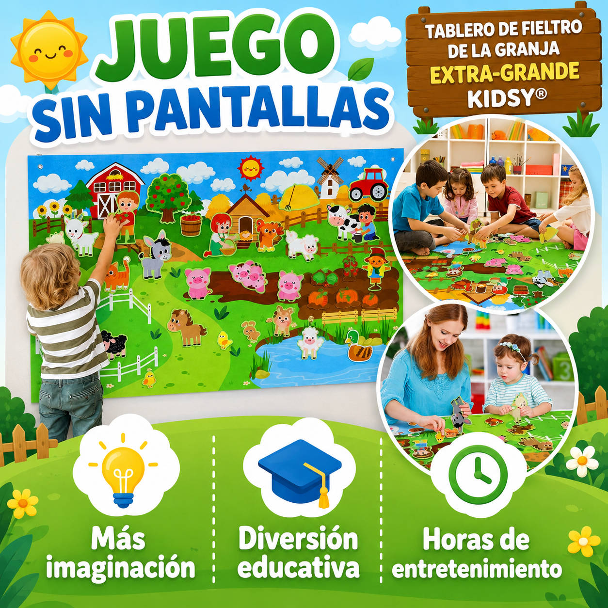 Tablero de fieltro de la granja Kidsy® XL