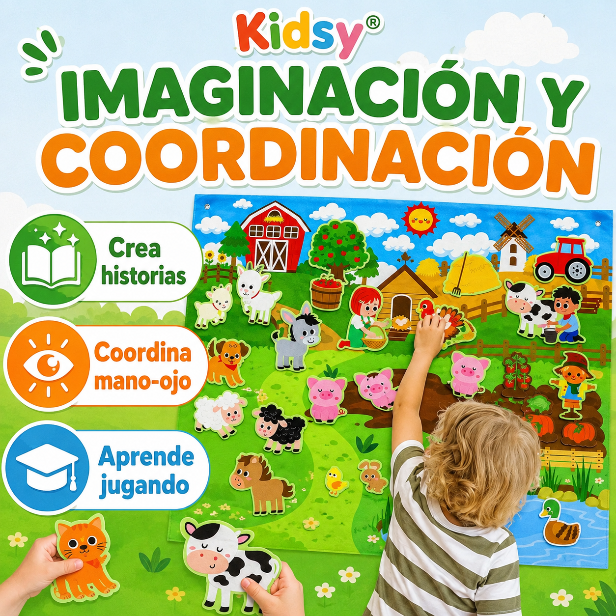 Tablero de fieltro de la granja Kidsy® XL